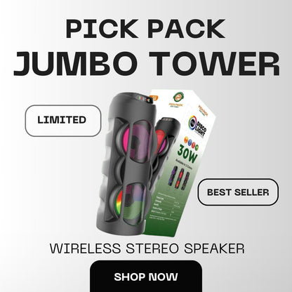 Pick Pack Jumbo Tower- Wireless Stereo Speaker